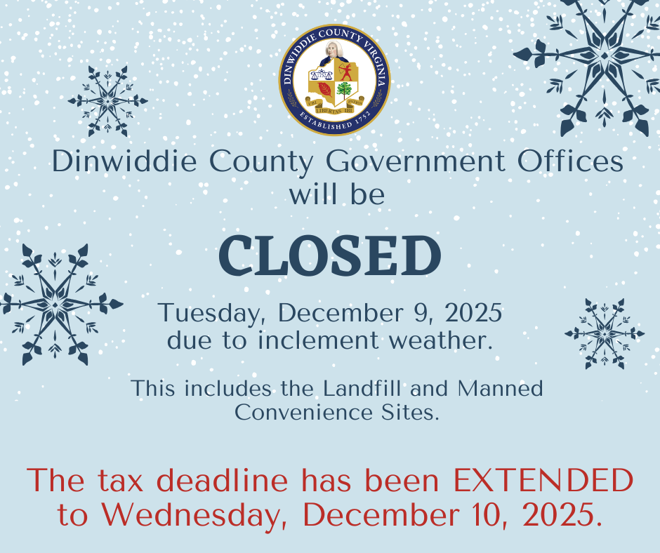 County Offices CLOSED on Tuesday, December 9, 2025.
