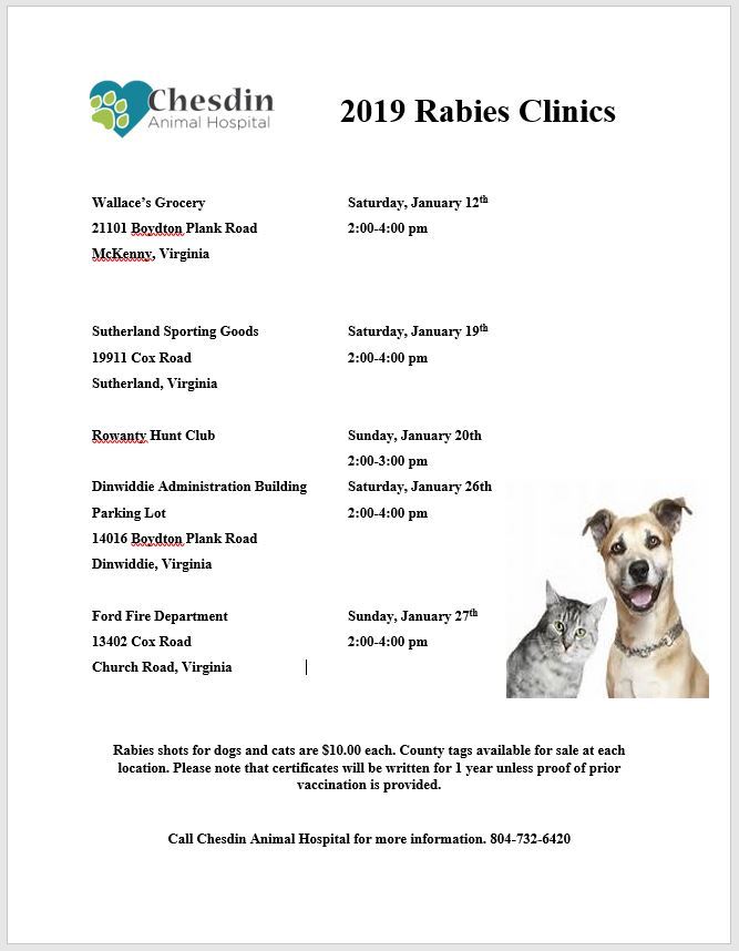 Rabies Clinics 2019
