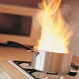 burning pan on a stove