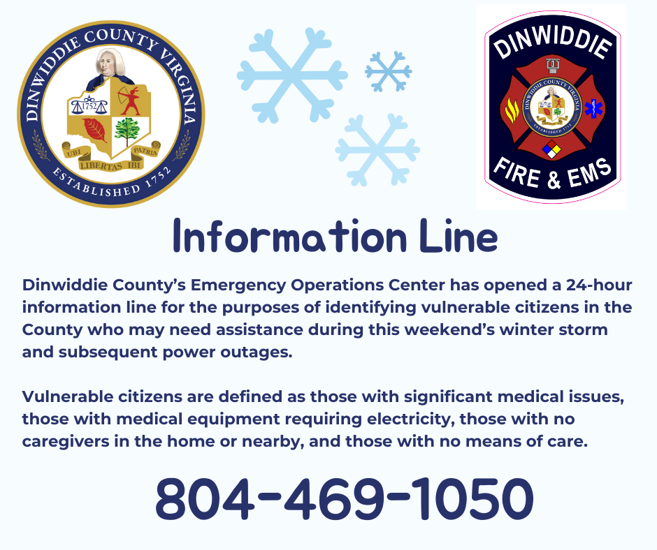 County Emergency Information Line 804-469-1050